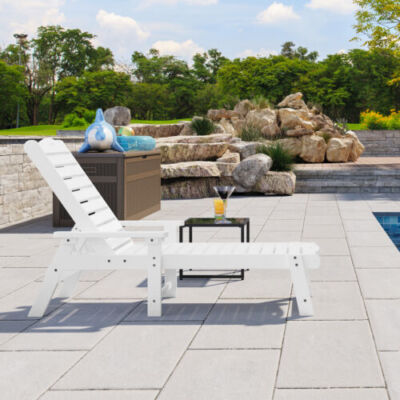 Outdoor Chaise Lounge Chairs Adjustable Backrest Resin Patio