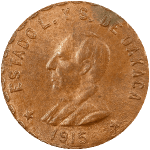 1915-MEXICO-5-CENTAVOS-Revolutionary-Issue-Oaxaca-KM-719-Uncirculated