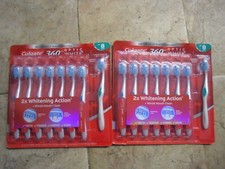 New  2 X 8PK Colgate 360 Optic White Toothbrush Soft
