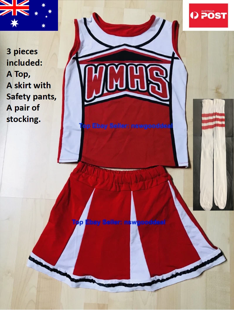 Kids Cheerleader Costume High School Musical Uniform Girls Glee Outfit Dress AU