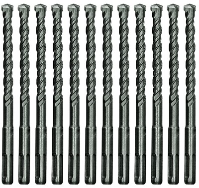 12Pcs 3/8'' x 8'' SDS Plus Drill Bit Carbide Tip Drill Bit for Masonry Stone Rock