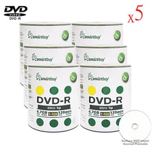 3000 Pack Smartbuy White Top Surface Blank DVD-R DVDR 16X 4.7GB Recordable Disc