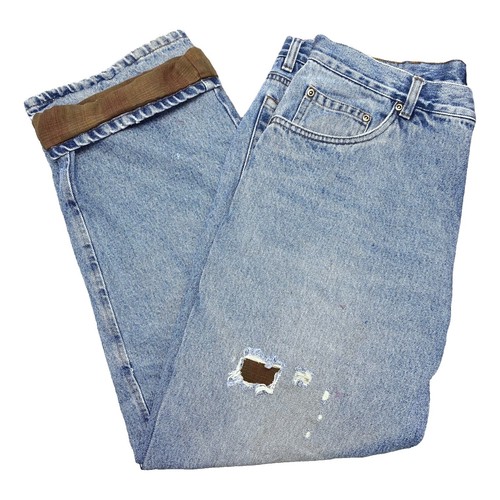 St Johns Bay Straight Leg Jeans Size 34 x 32 Naturally Distressed