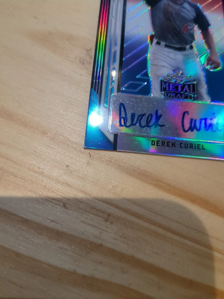 2021 Leaft Metal Draft Derek Curiel Rookie Autograph Auto /10 Red White Blue - Image 3 of 4