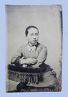 Antique Tintype Photo Woman Sitting Portrait Victorian Dress Civil War Era Image — photo 2