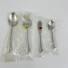 Oneida Stainless Bancroft Hostess Set Spoon Fork  18/8 USA Serving Pc