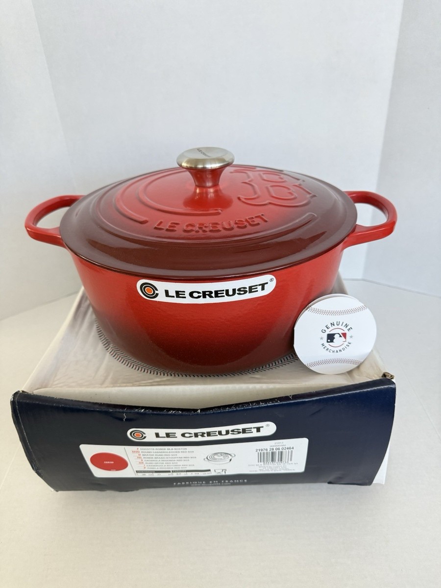 NEW Le Creuset MLB Red Sox 7.25-Qt Round Dutch Oven 28cm Cerise