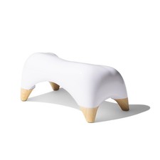 Toilet Stool 7.5 Inch Height White Bamboo - Ergonomic Design for Comfortable