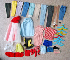 Vintage Lot Early 1960s Barbie Ken Clothes Dresses Pants Shoes Accessories etc