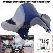 Universal Motorcycle Smoke Wave Windshield Wind Screen Mounting Kit For Harley
