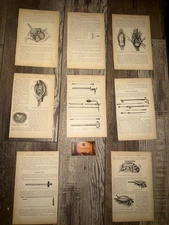 1915 Medical Illustration Leaves (8pp) Gynecological Surgery & Instruments