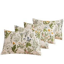 ECOCOTT 100 Cotton Pillowcases King Size, Botanical Floral Leaves Print Pattern