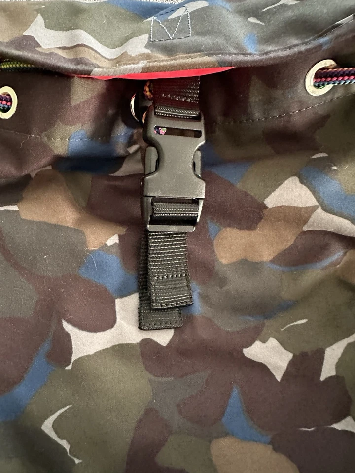 PS Paul Smith Canvas Backpack Khaki Green Abstract Camouflage RARE Great Cond. - Image 3 of 4