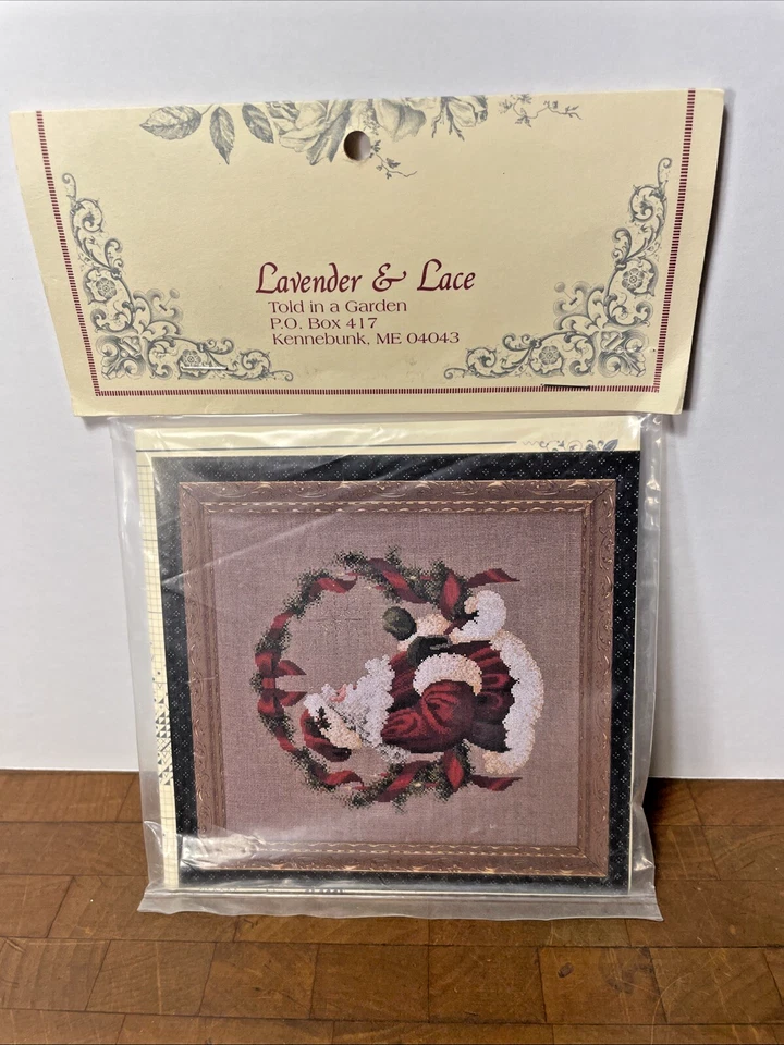 2 TWO Lavender & Lace XMAS SANTA  X-Stitch Pattern Victorian Designs Vintage - Image 2 of 4