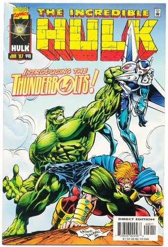 THE INCREDIBLE HULK #449 (1997)! NEAR MINT-, 9.2! THUNDERBOLTS 1ST APPEAR!