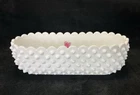 Vintage 10" Oval Fenton Hobnail Milk Glass Planter Dish/ Candy dish