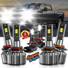 For Chevy Silverado 3500 Classic 2007 LED Headlight Hi/Low Beam+Fog Light Bulb