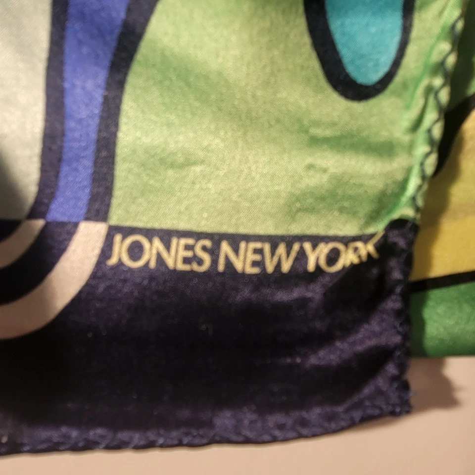 Jones New York Exquisita Bufanda de Seda Art-to-Wear Abstracto Floral Rectángulo 10x58 Foto 2 de 4