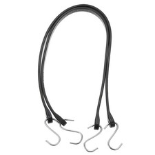 2Pcs 31" Bungee Cords with Hooks for Securing Tarps Cargo Trucks Canvases, Black