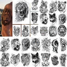 Animal Temporary Arm Tattoo Stickers Waterproof Large Leg Fake Tattoos Body Arts