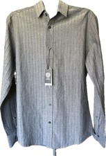 Vince Camuto Dark Grey Stripe Sm 14.5 x 24 Dress Shirt NWT