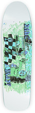 Polar Checkmate DB Skateboard Deck White Green 8.625 jr
