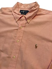Vintage Ralph Lauren Yarmouth Oxford Long Sleeve Button-Down Shirt Pink 17.5-35