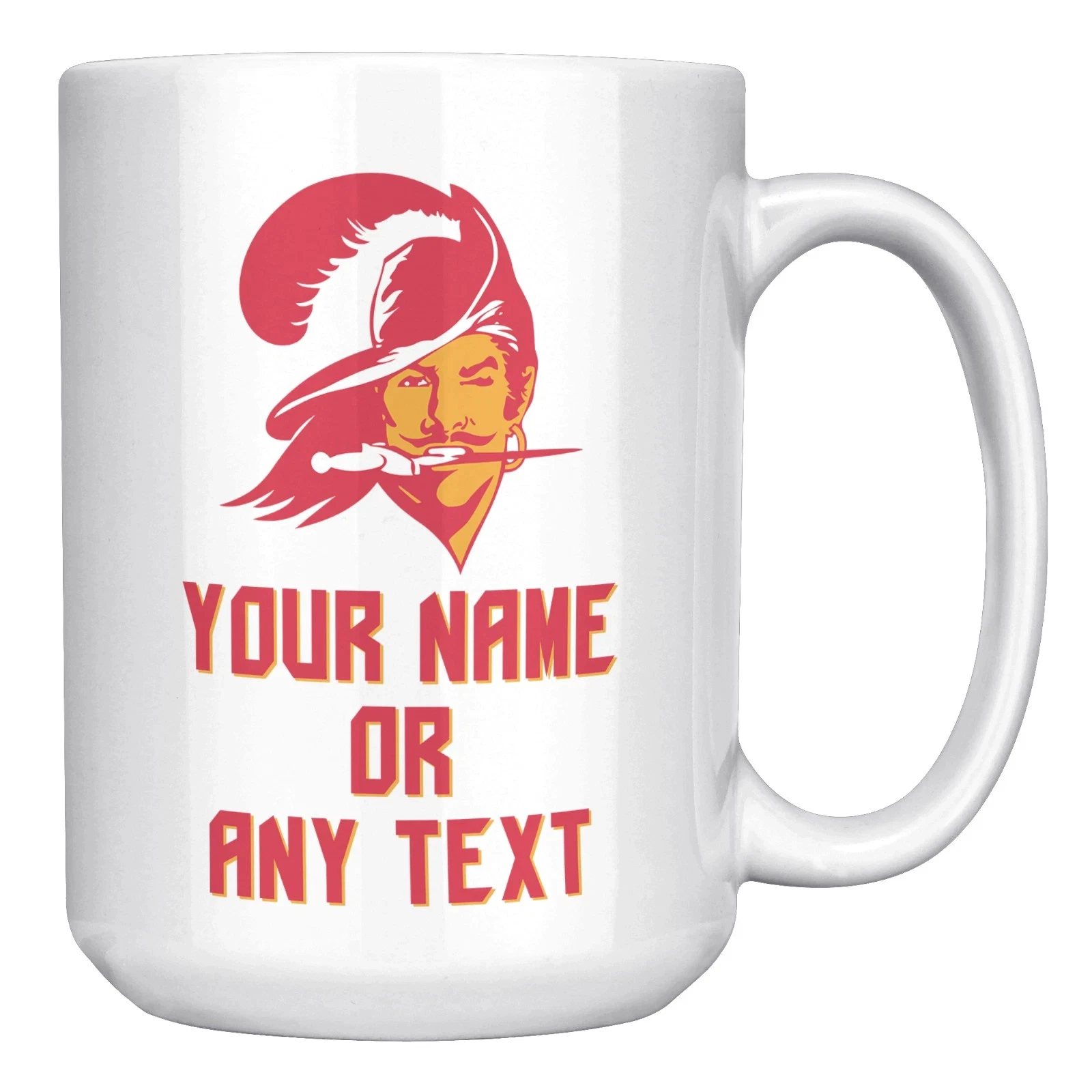 Custom Personalized Tampa Bay Buccaneers Old Logo White Ceramic Coffee Mug