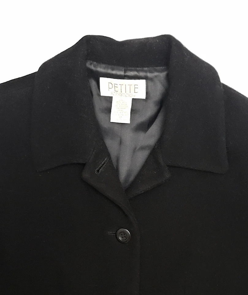 Blazer de Colección Petite Sophisticate Para Mujer 10 Negro Mezcla de Lana Bolsillos Traje Chaqueta  Foto 2 de 4