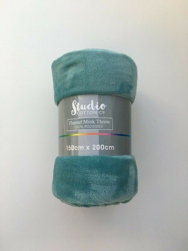 STUDIO COTTON Soft Flannel Mink Throw Fleece Blanket - Picture 7 of 53
