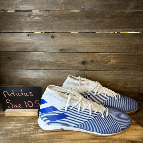 Mens Adidas Nemesis 19.3 Blue Athletic Indoor Soccer Cleats Shoes Size 10.5 D