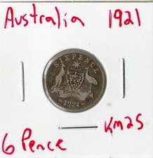 Coin Australia 6 Pence 1921 KM25, silver