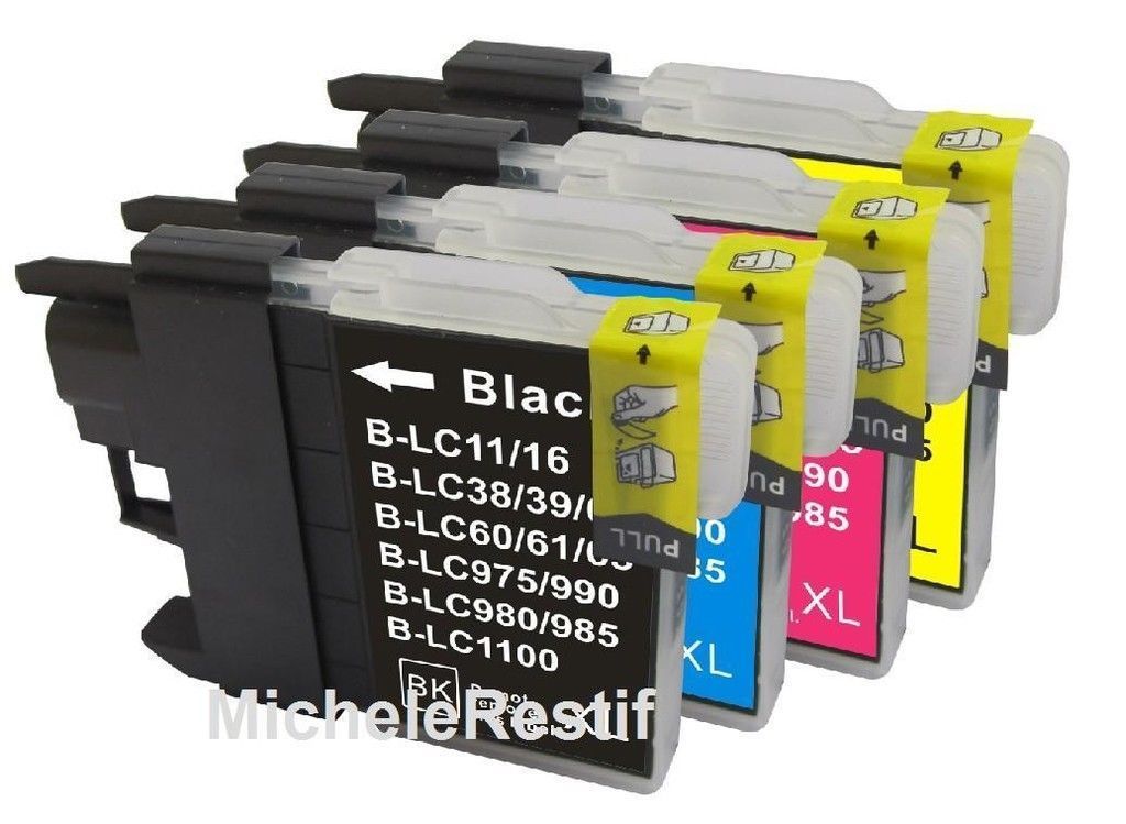 Cartouches d'encre compatible Brot MFC-665CW lot de 18 recharges haute capacité noir et couleur