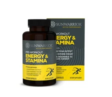 Sunwarrior Active Energy & Stamina 90 capsules Vegan, Caffeine Free