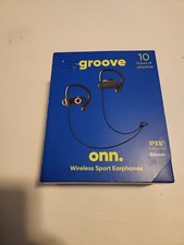 ONN - Wireless Sport Earphone IPX5 Water Resistant Built-in Microphone Black NEW