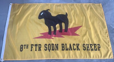 USAF 8th Fighter Squadron ''Black Sheep'' 3x5 ft Single-Sided Flag Banner
