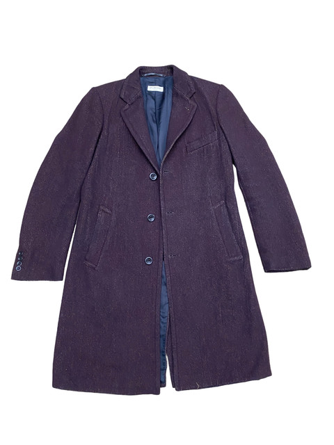 Dries Van Noten  Burgundy Wool / Cotton Coat  Men Size 46 / Small