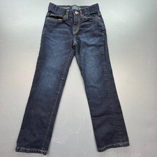 Lucky Brand Classic Straight Jeans Boys Size 10 Adjustable Waist Dark Wash Denim