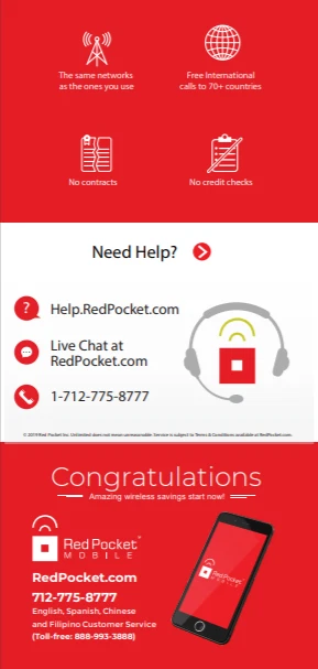 Plano pré-pago RedPocket US$ 18,33/mês: UnImtd Everything, GSMA 12GB (GSMT e CDMA 8GB) - Imagem 2 de 4