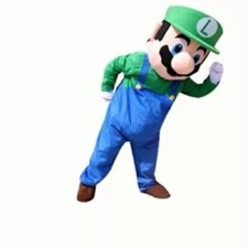 Super Mario Green Mascot Costume Cosplay Party Fancy Dress Brothers Suits Adult