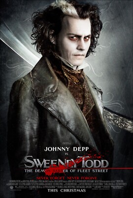 2007 Sweeney Todd Movie Poster 11X17 Johnny Depp Alan Rickman   