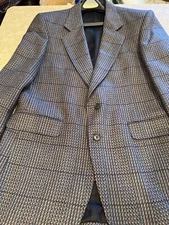1980s Vintage Robert Reed Men's Tweed Sport Coat -40 Black/Teal/purpleMulti, EUC