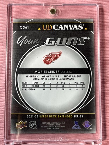 Upper Deck 2021-22 BLACK CANVAS YOUNG GUNS MORITZ SEIDER #C361 RC ROOKIE SSP... - Picture 2 of 8