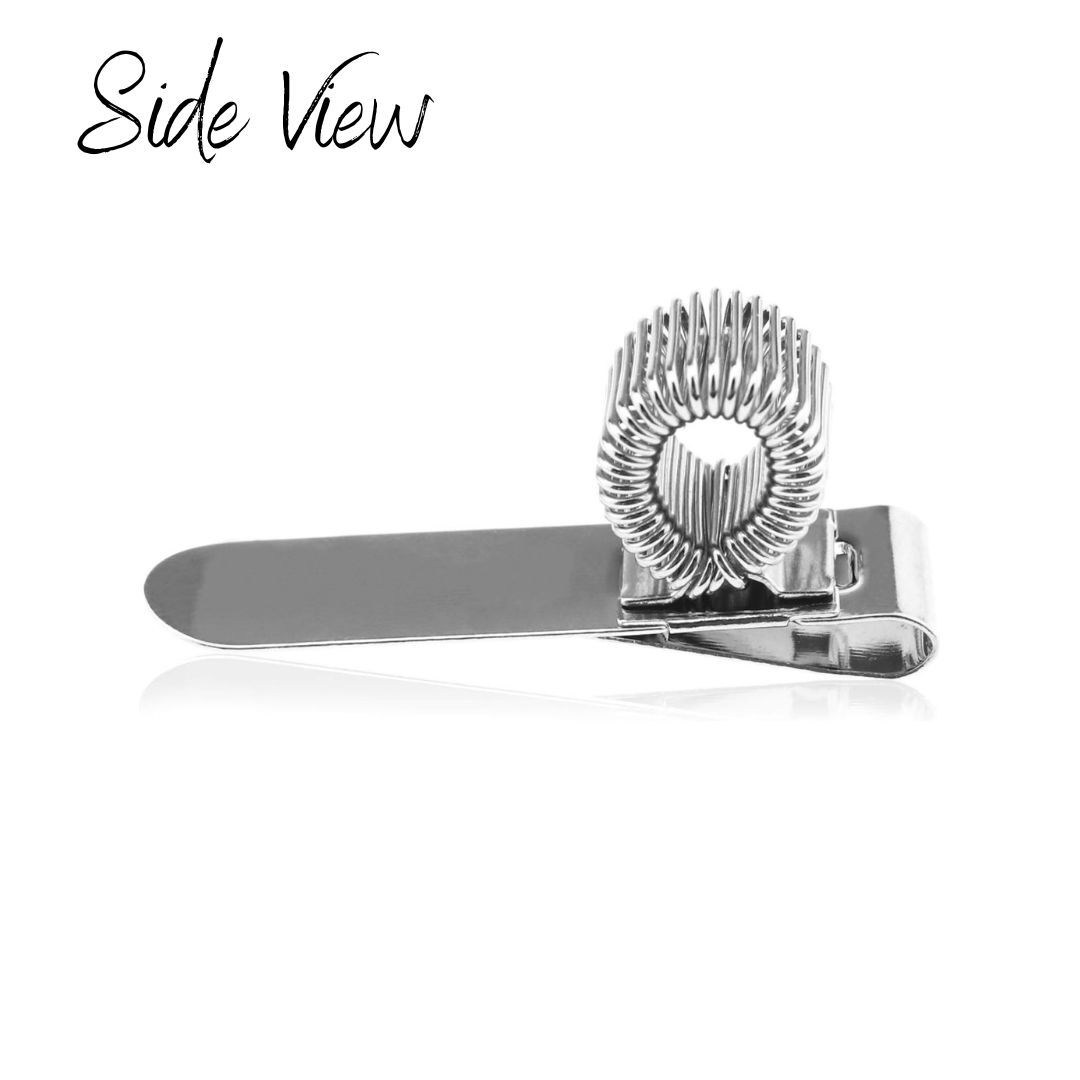 Pen Holder Clip Sharpie Pencil Metal Pocket Silver Stylus Clipboard