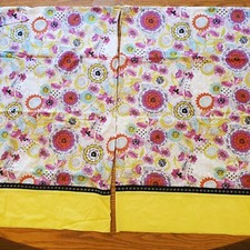 Fabric Pillow Cases Vibrant Handmade 30  20" Stitched Border Cotton Very Nice