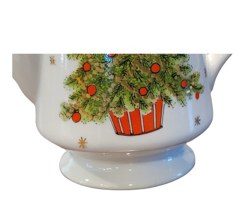 George Good Teekanne mit Deckel Mehrfarbig Weihnachtsbaum Gold Details Schneeflocken Japan - Bild 20 von 23