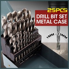 HSS Spiralbohrer Satz 25-teilig Ø1-13 mm 135° Metallbohrer Set Stahlbohrer