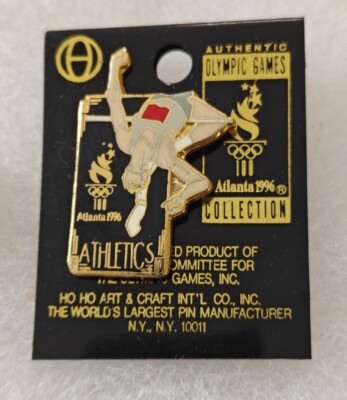 Vintage 1996 Atlanta Olympics High Jump Enamel Hat / Lapel Pin NOS