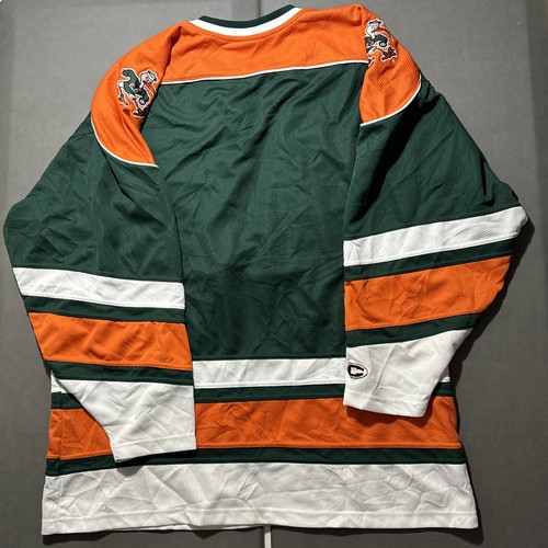 University of Miami UM Hurricanes Hockey Colosseum Green Jersey Size 1XB / 2XL - Picture 2 of 4