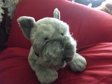 Russ Berrie Schnauzer 12" With black collar. Tush tag loose, part of seem unsti